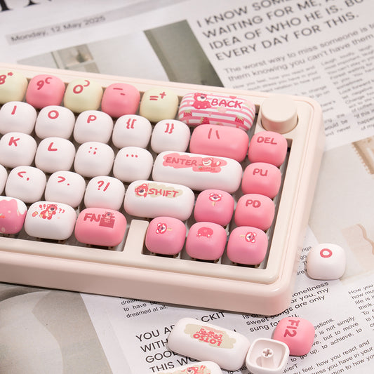 Qube Strawberry Bear keycap MOG steamed bun height theme keycap