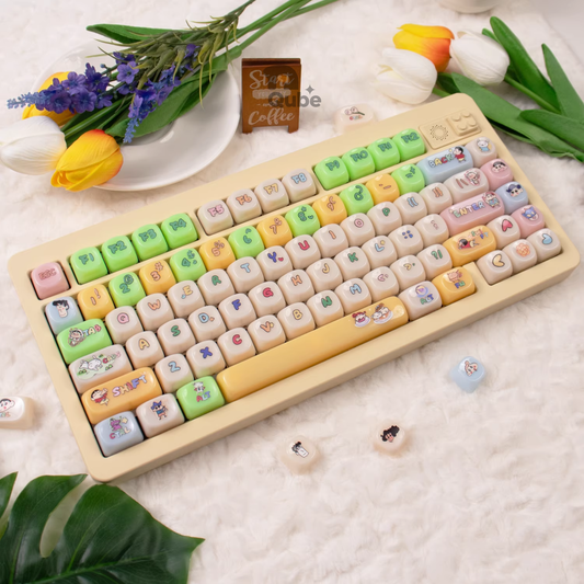 Qube Ceramic Texture Crayon Shin-chan Themed Keycap Set