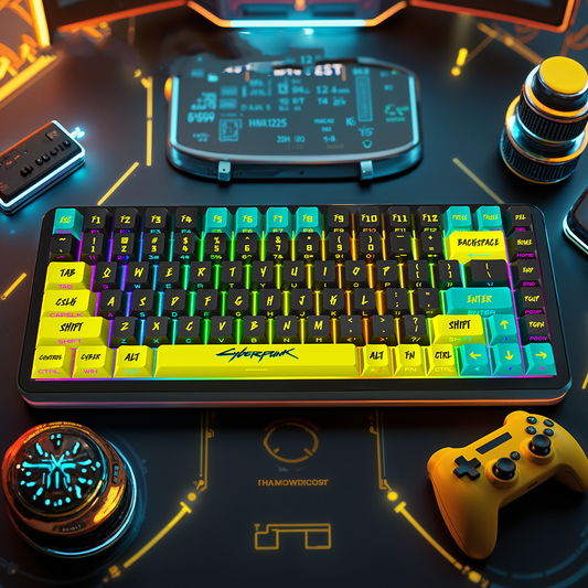 Qube Cyberpunk 2077 themed keycap set