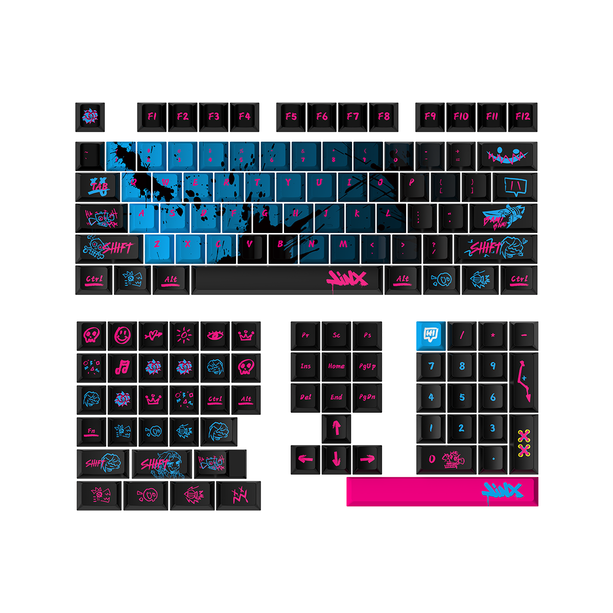 Qube Jinx Themed Keycap Set