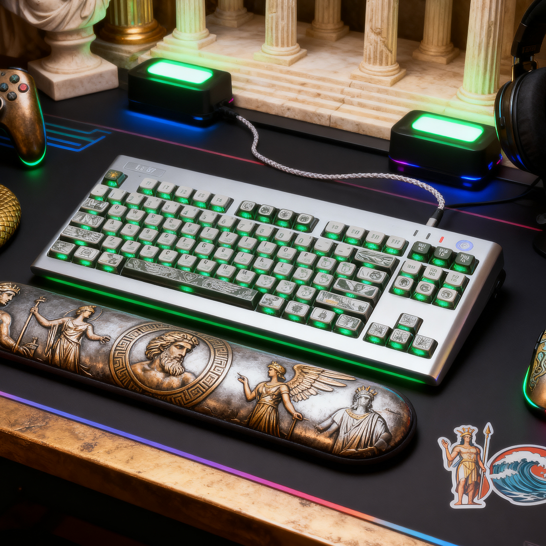 Qube Greek mythology themed keycap set