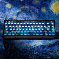Qube Starry sky theme PC keycaps fully transparent