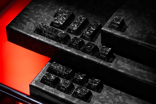 Qube Forged Carbon-Look Cherry Profile Keycaps Set 119-key