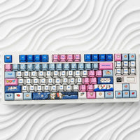 Comic book cowboy cat themed keycap set