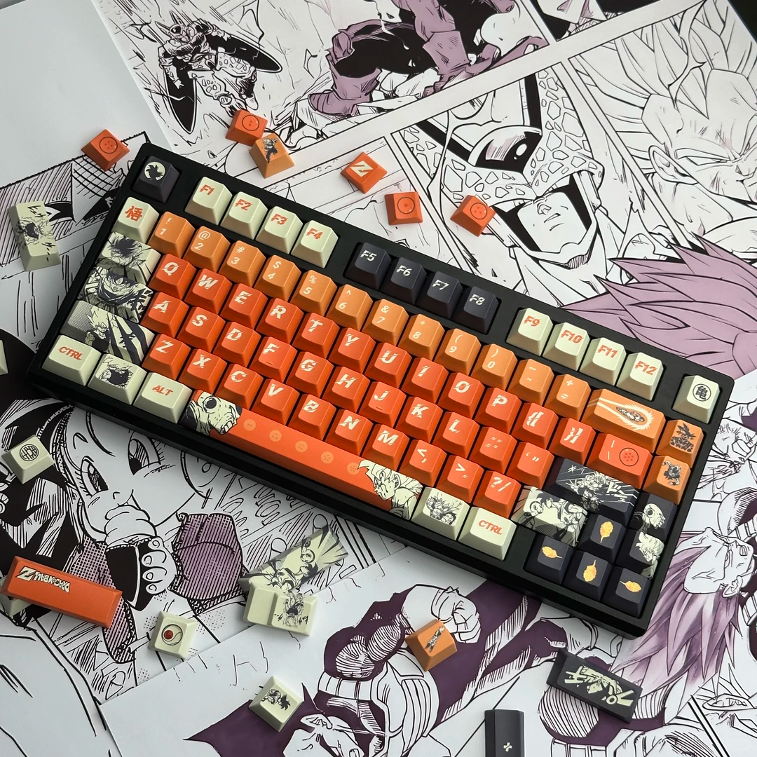 Dragon Ball Goku themed keycap set