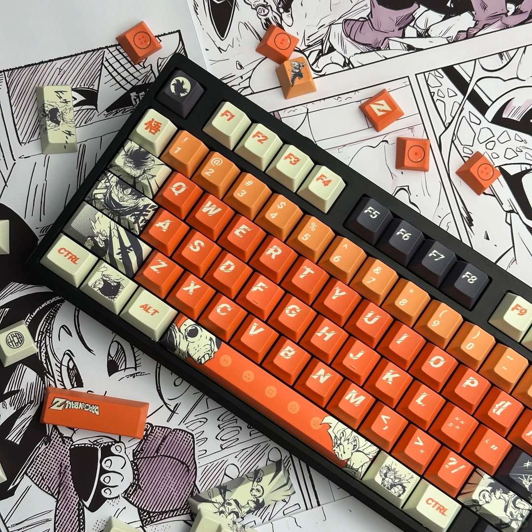 Dragon Ball Goku themed keycap set