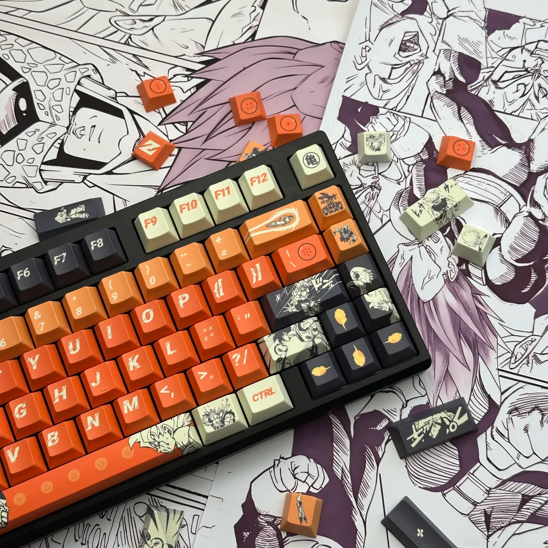 Dragon Ball Goku themed keycap set