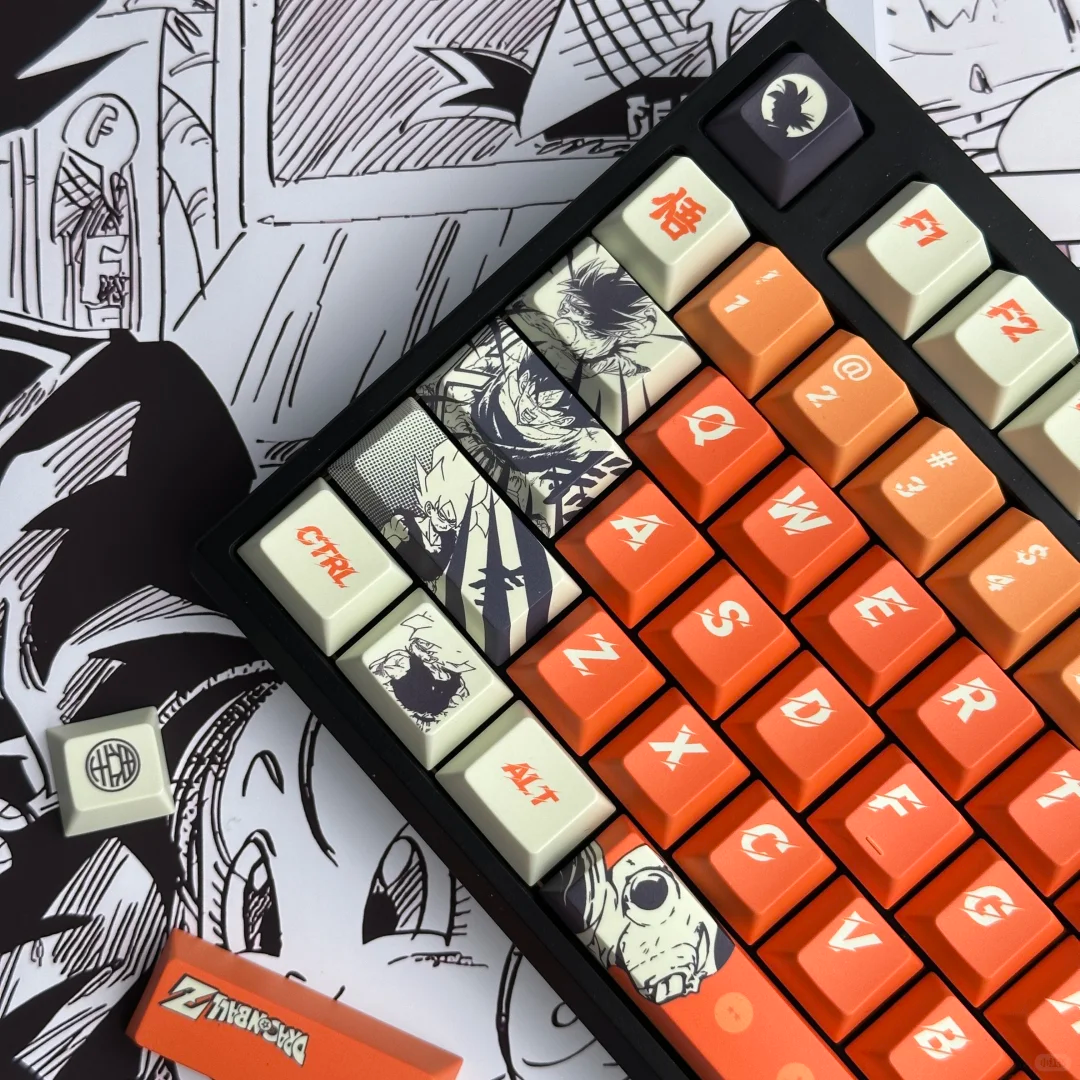 Dragon Ball Goku themed keycap set