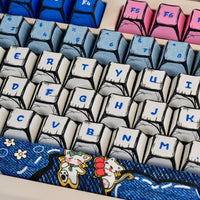 Comic book cowboy cat themed keycap set