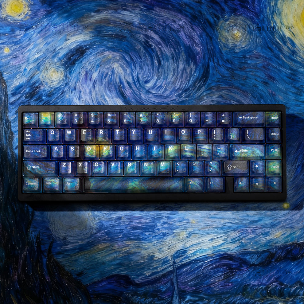 Qube Starry sky theme PC keycaps fully transparent