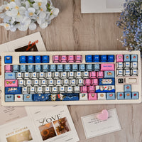 Comic book cowboy cat themed keycap set