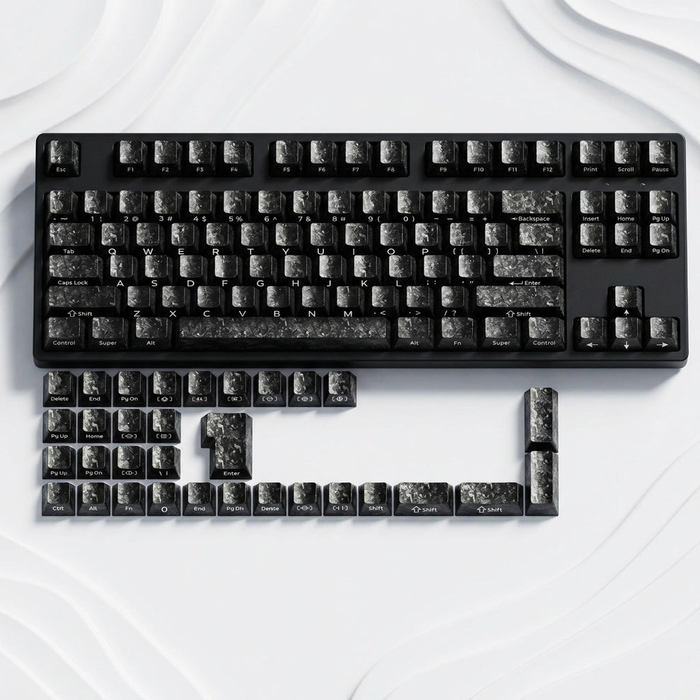 Qube Forged Carbon-Look Cherry Profile Keycaps Set 119-key