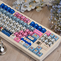 Comic book cowboy cat themed keycap set