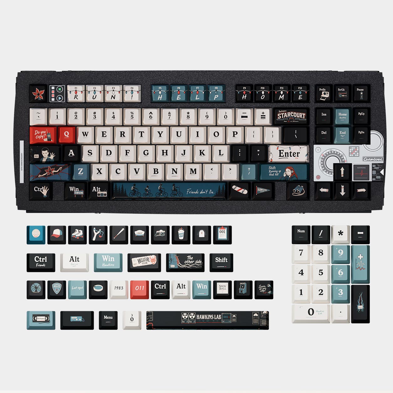 Qube Stranger Things themed keycap set
