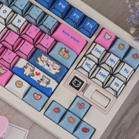 Comic book cowboy cat themed keycap set